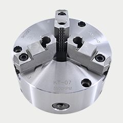 臺灣千島可調式強力型三爪鋼殼手動卡盤KT系列